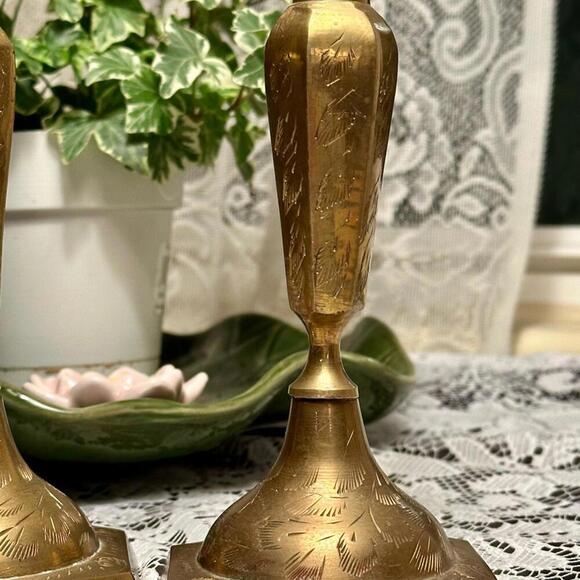 Vintage Elegant Gold Candle Holders - Picture 6 of 9